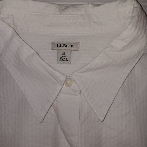 L.L.BEAN DOT EMBROIDERED BUTTON UP SHIRT - Picture 7 of 15